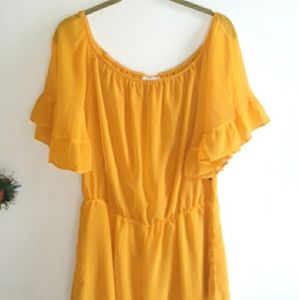 Mustard Flowy Romper